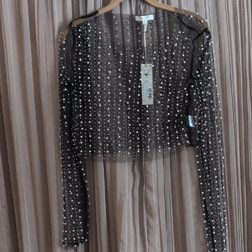 Black Sheer Crop Top